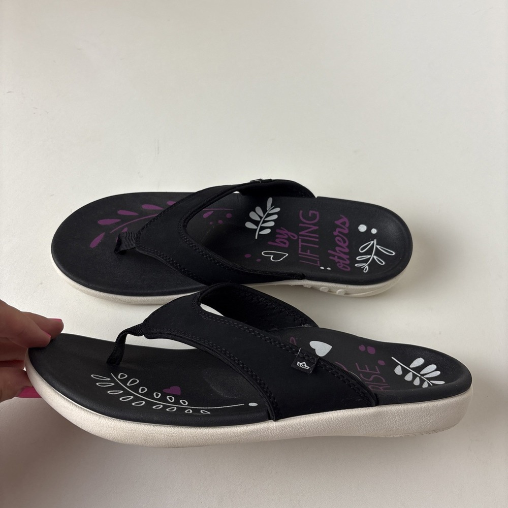 Spenco Womens Sandals Thongs Flip Flop Size 9.5D Black - Picture 2 of 10